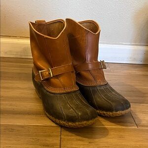 Vintage Bean Boots by LL Bean Made in Maine Leather upper Duck Boots 13